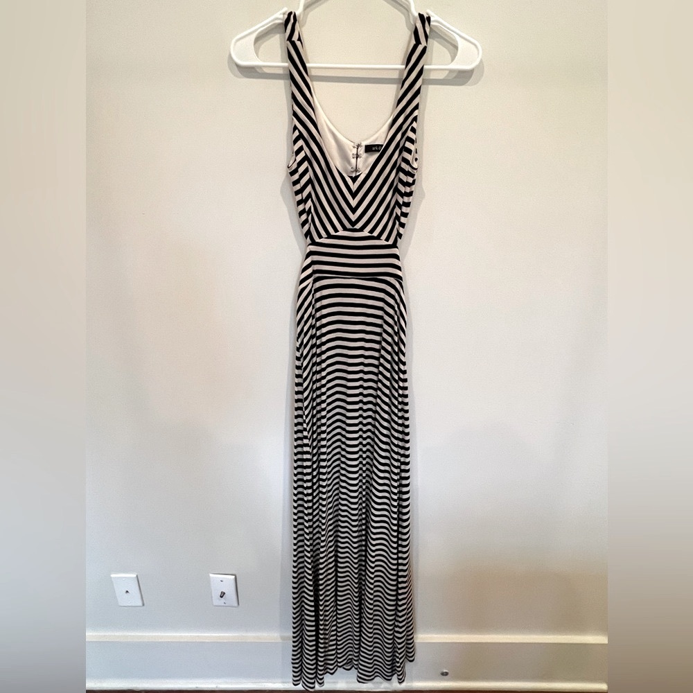 Ark & Co Striped Cutout Maxi Dress S